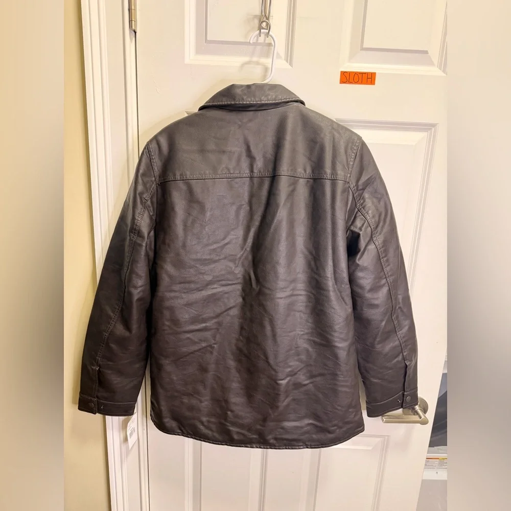Mens Levi’s Faux Leather Fleece Lined Trucker Jacket NWT